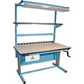 Pro Line Global Industrial„¢ Bench-In-A-Box Ergonomic Workbench, ESD Laminate Top, 72"Wx30"D, Blue BIB18